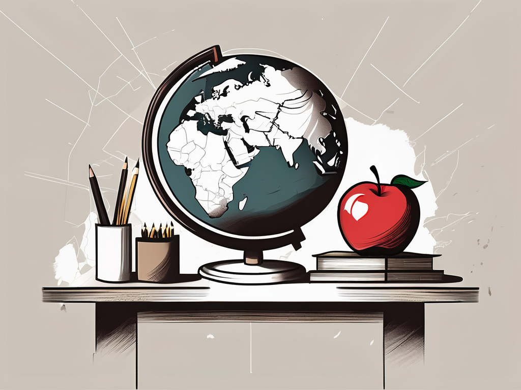 A classroom setting in disarray