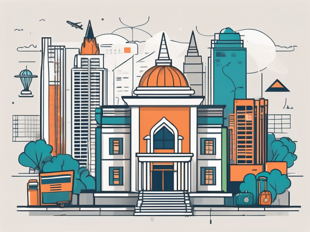 A classroom setting with a mix of malaysian cultural symbols