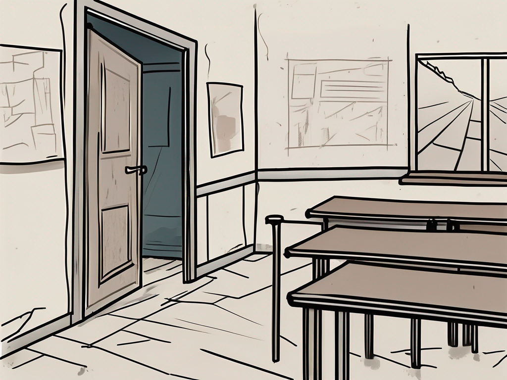 A classroom setting in thailand with visible obstacles like a broken desk