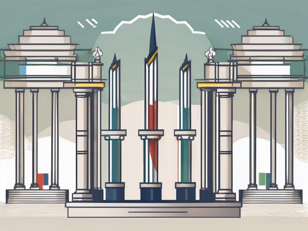 A symbolic barrier with four distinct sections
