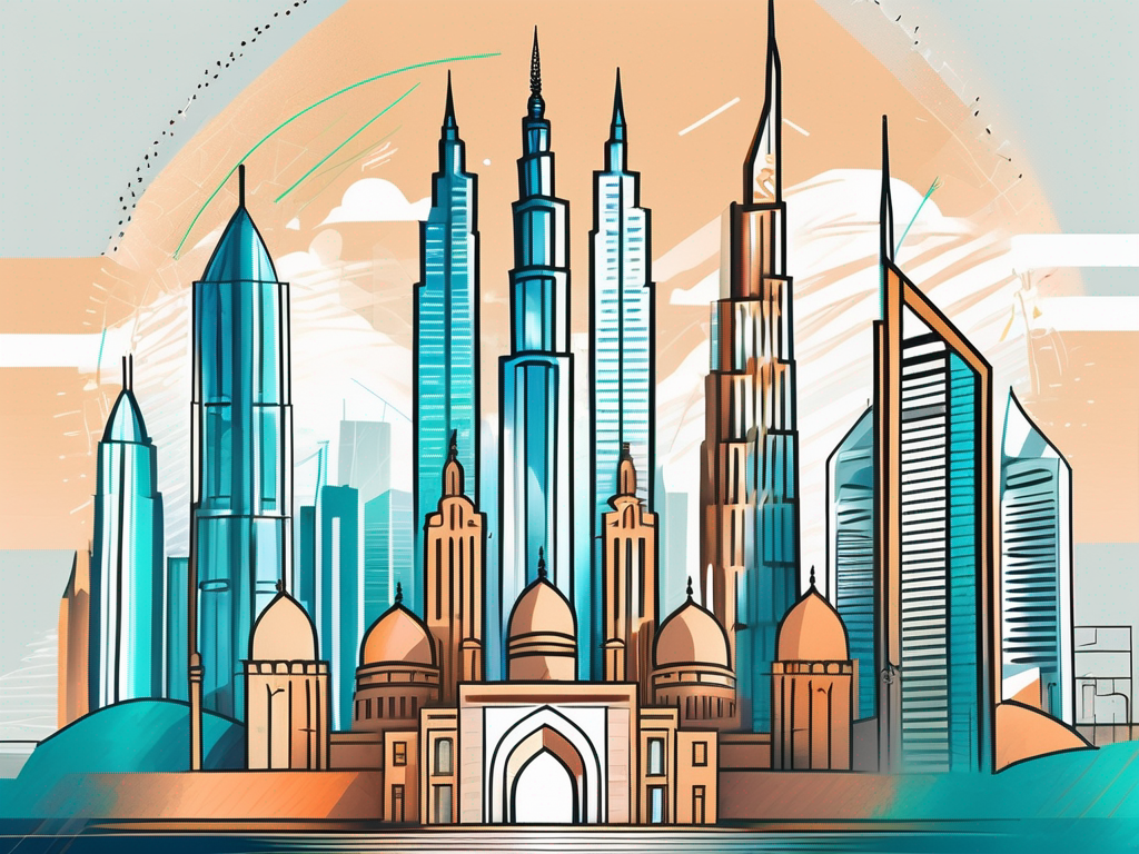 A vibrant cityscape of the united arab emirates