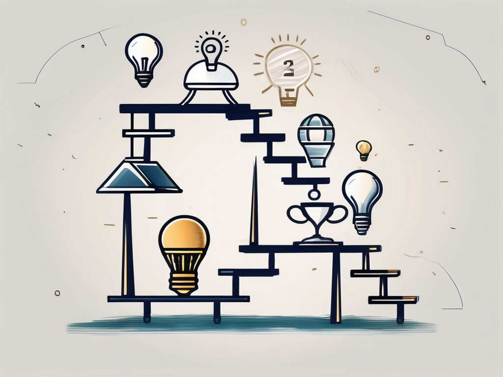 A ladder ascending towards a graduation cap