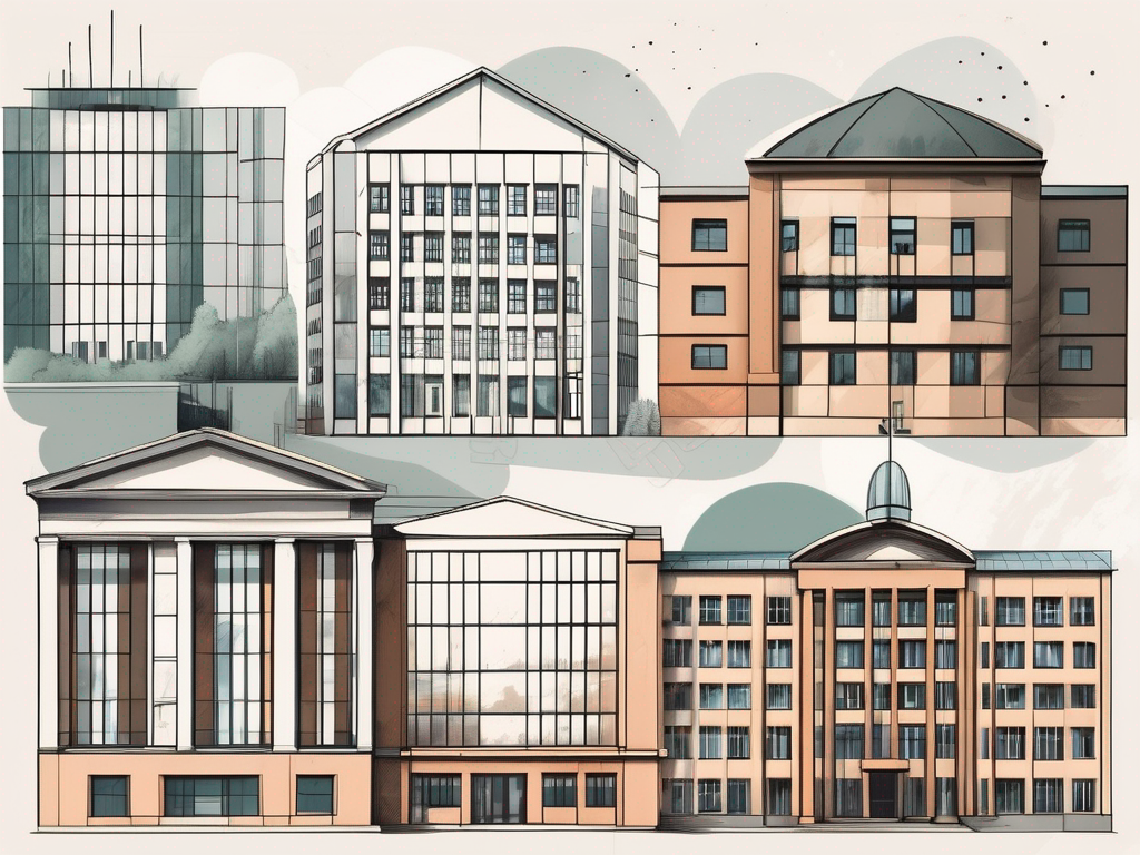 Five different school buildings