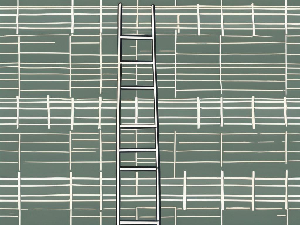 A ladder leaning against the great wall of china