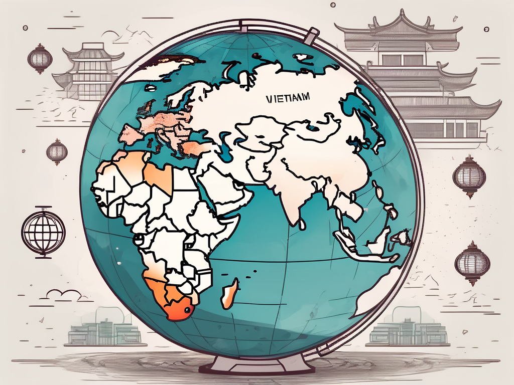 A globe focused on asia