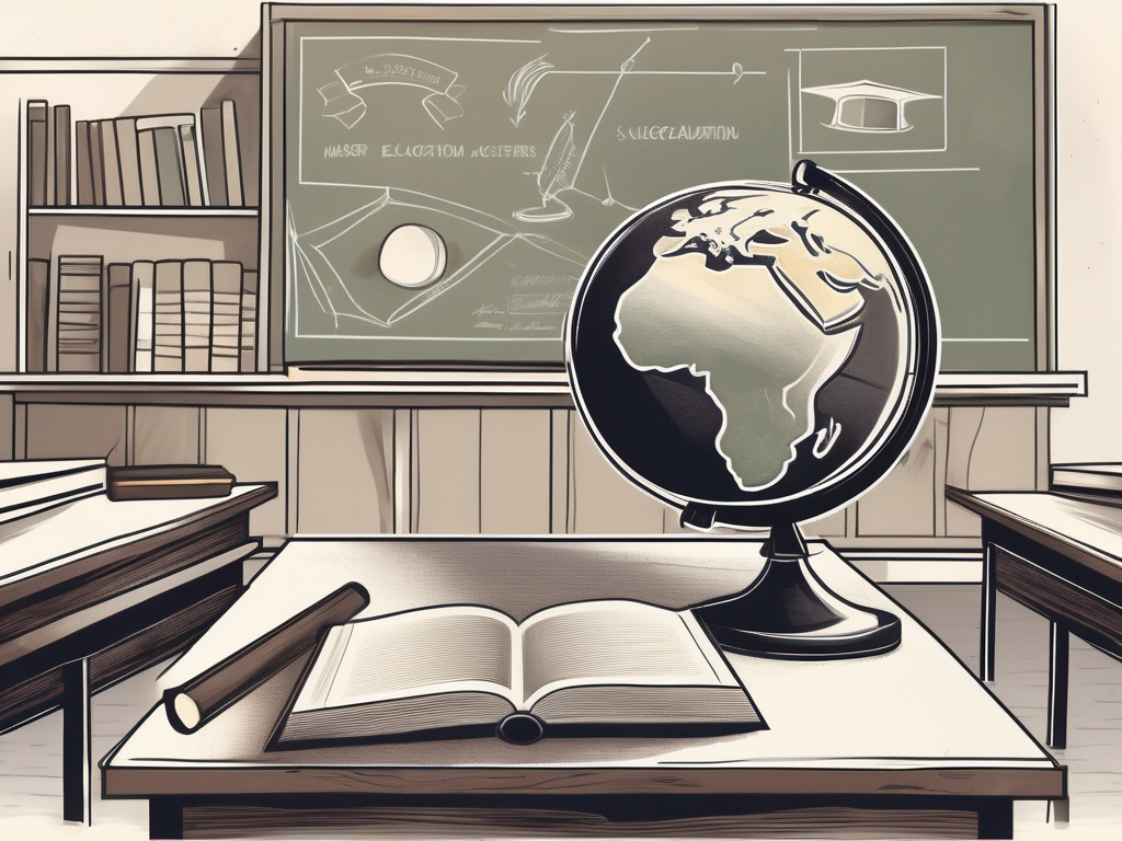 A classroom setting in singapore with various teaching tools like a blackboard