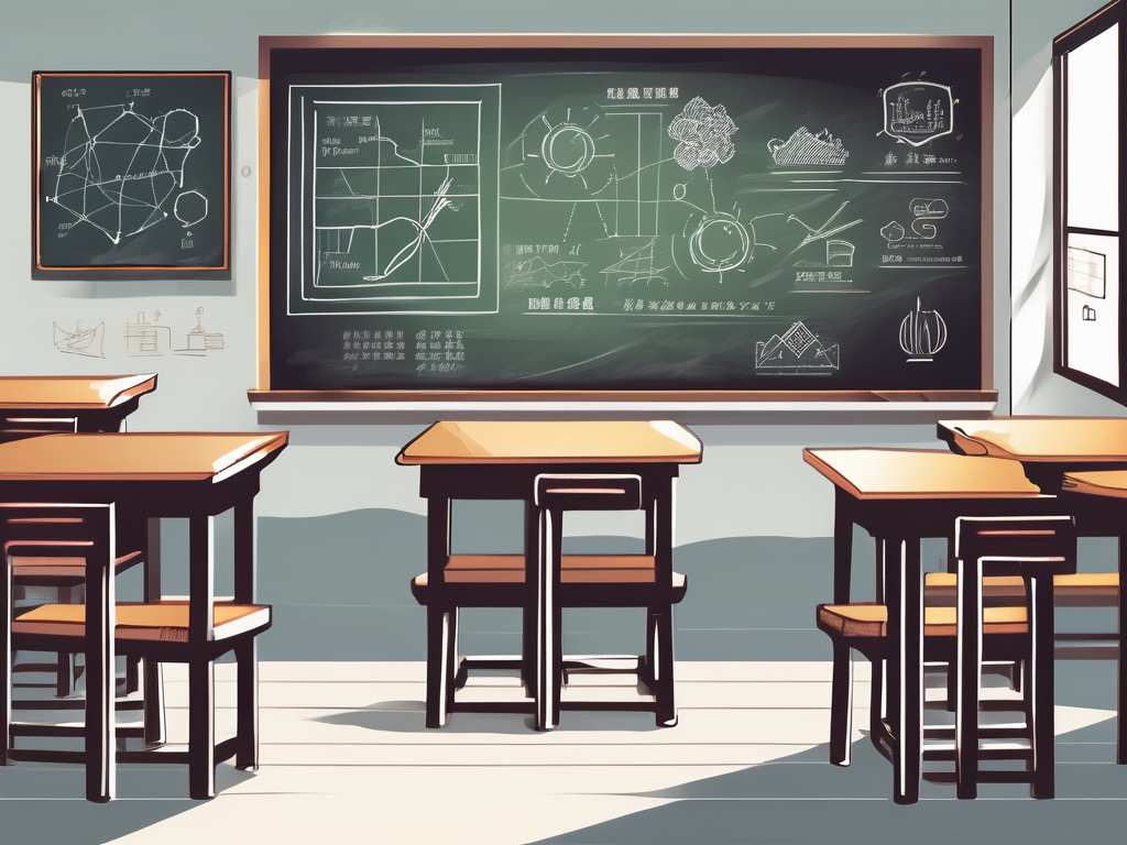 A classroom setting in china with various educational tools