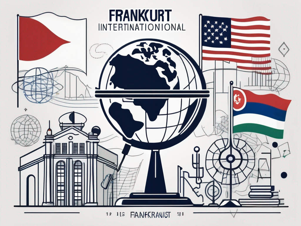 Frankfurt international school with symbols of various teaching methods such as a microscope for science