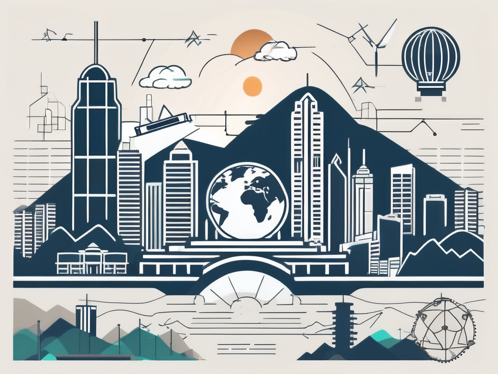 A diverse landscape of hong kong with iconic landmarks