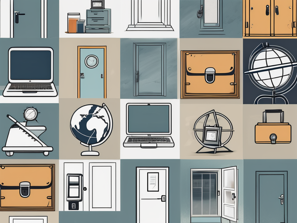 A diverse array of doors symbolizing different opportunities