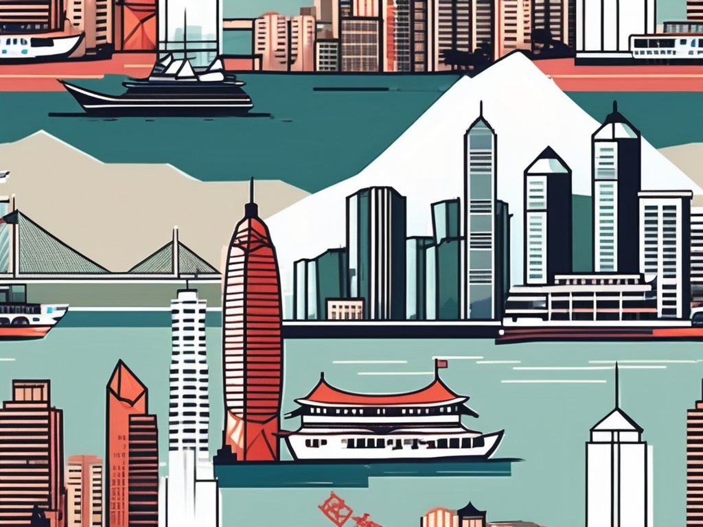 Several iconic hong kong landmarks