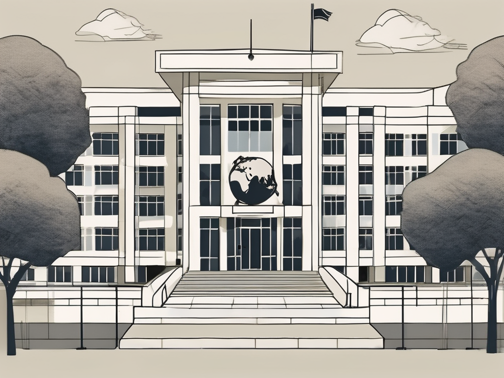 An international school building in hong kong with a globe