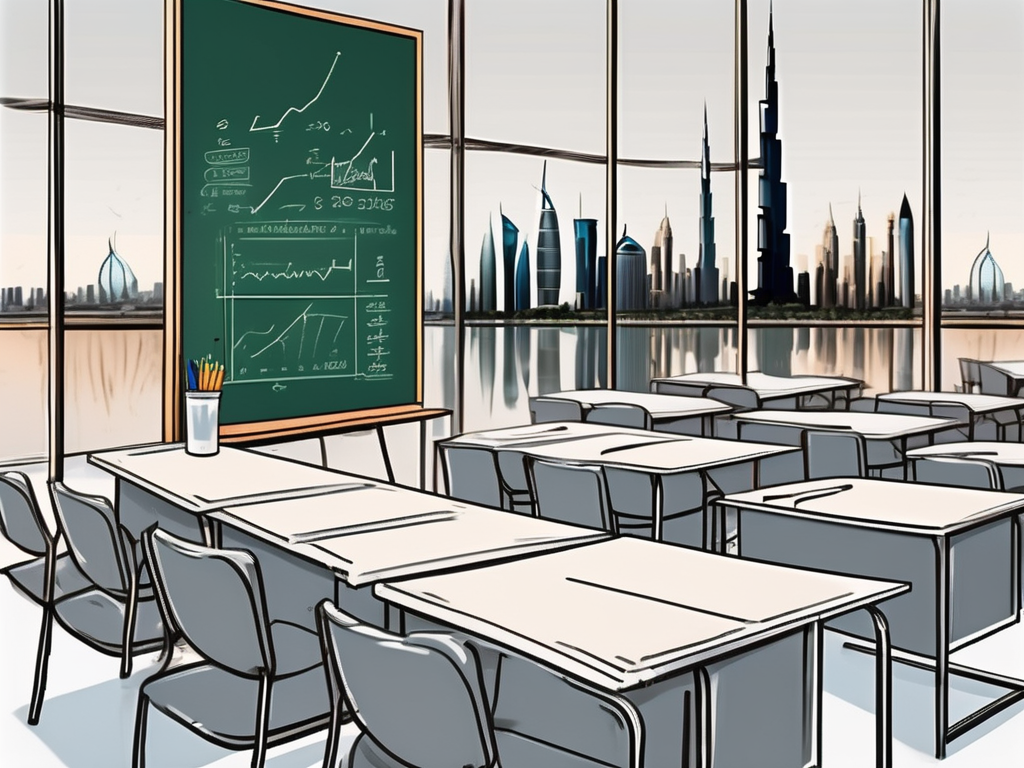 A classroom with empty chairs