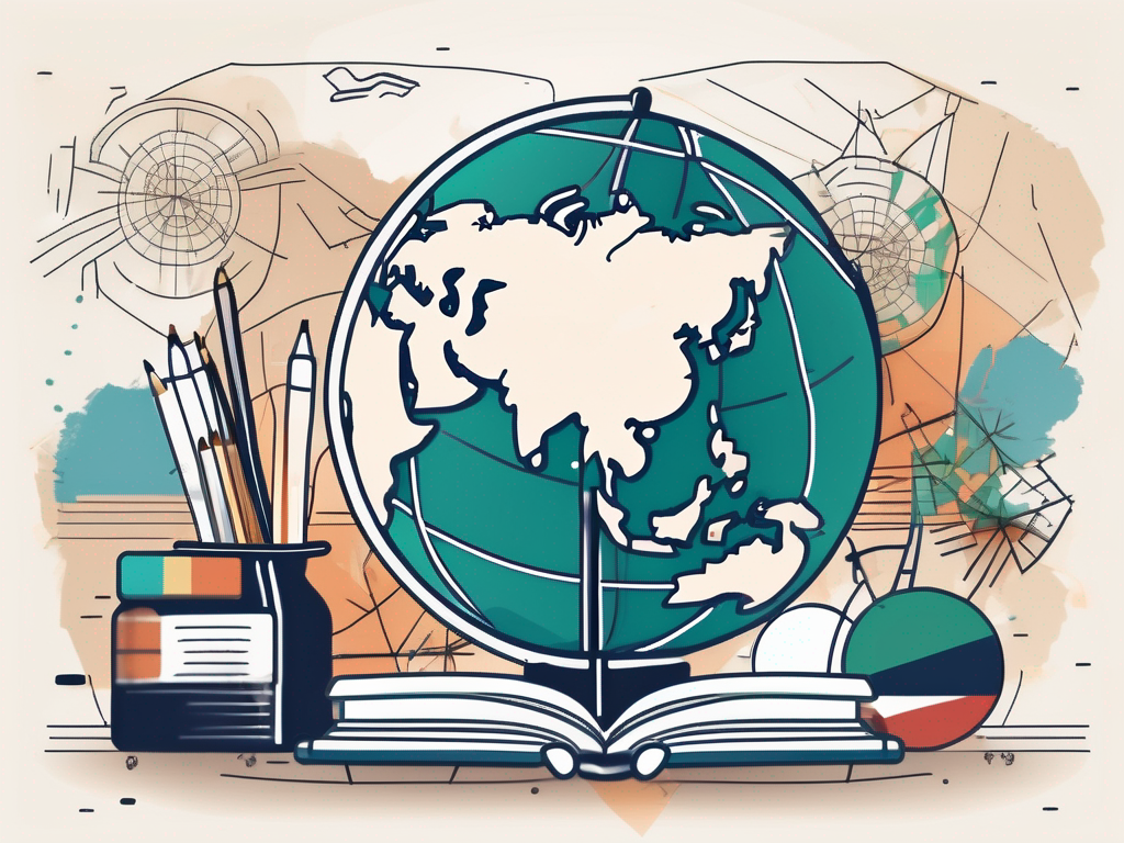 A classroom setting with diverse cultural symbols