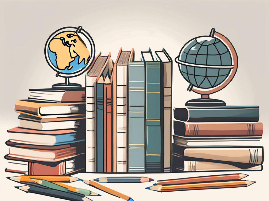 A diverse set of school supplies - such as books