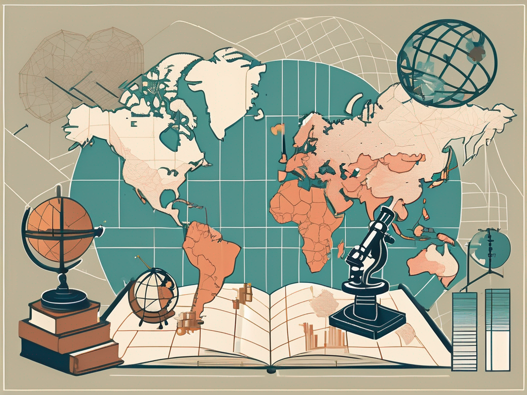 A diverse array of teaching tools such as a globe
