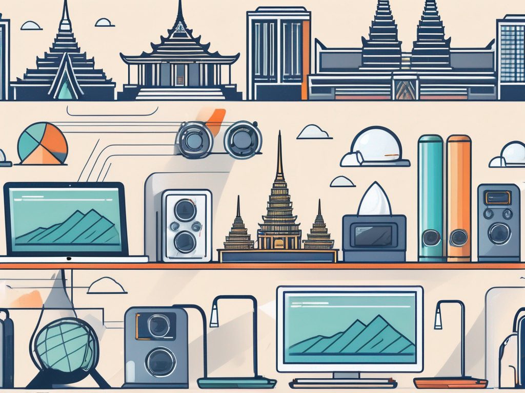 A modern thai classroom filled with high-tech teaching tools and equipment