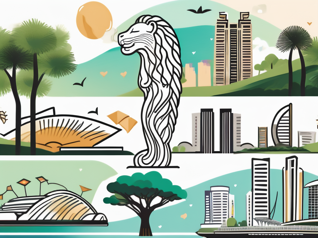 Various cultural symbols from singapore