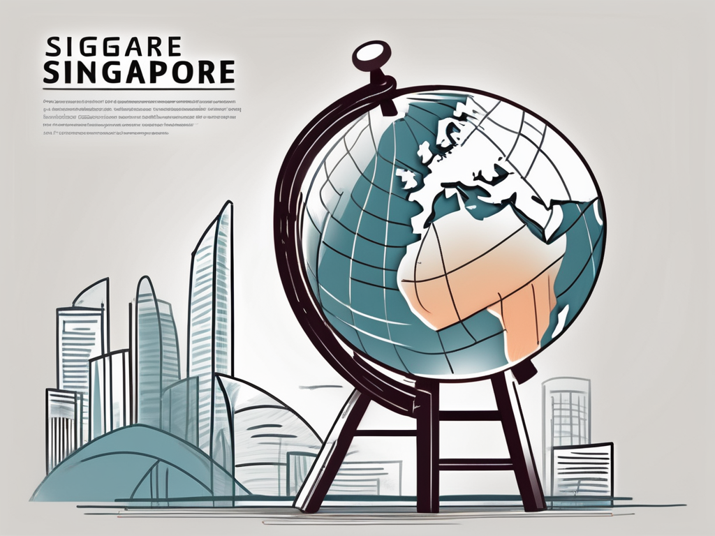 A globe with singapore highlighted