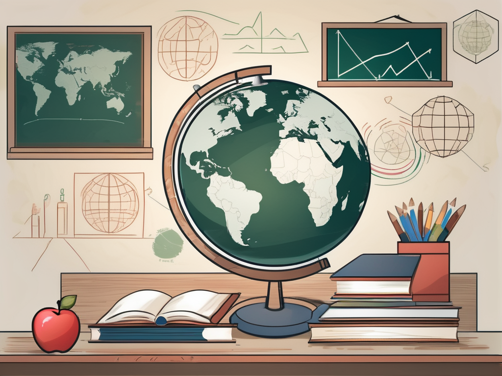 A classroom setting with diverse cultural symbols