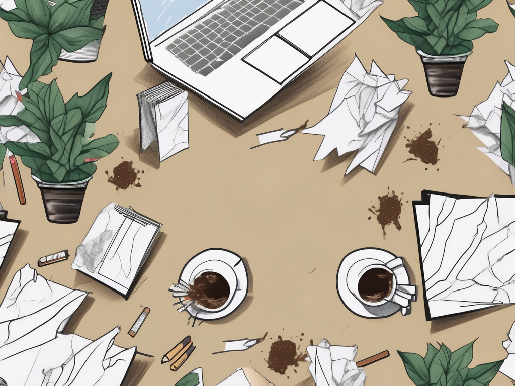 A classroom setting with eight out of ten desks showing signs of stress