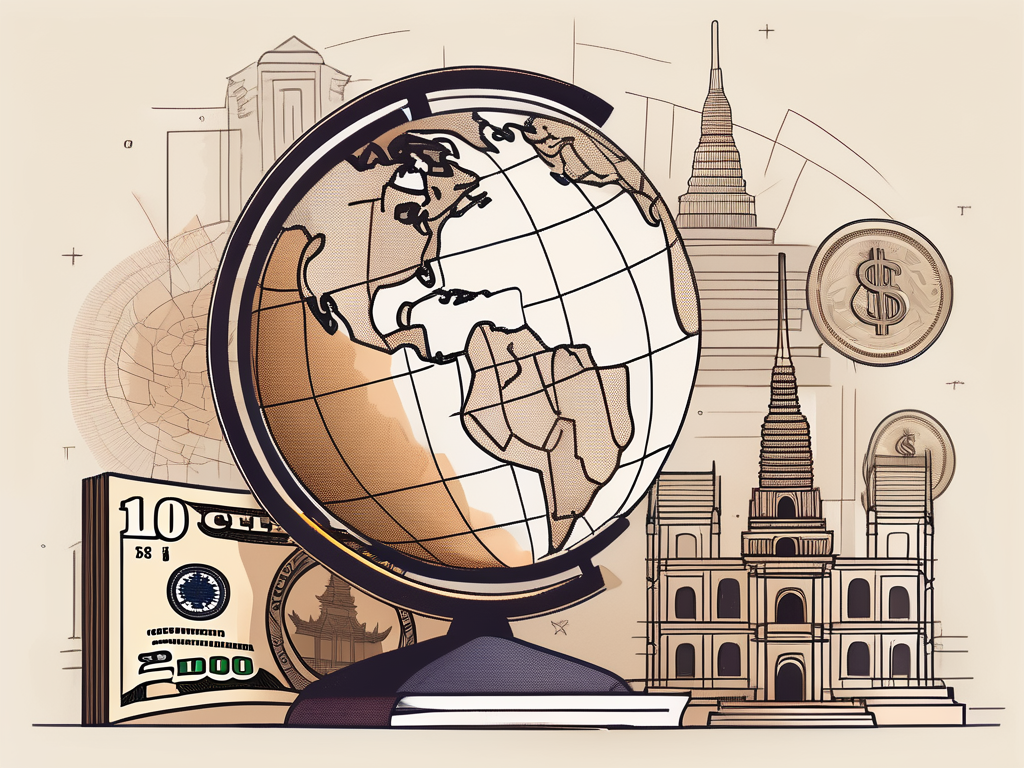 A classroom setting with a globe