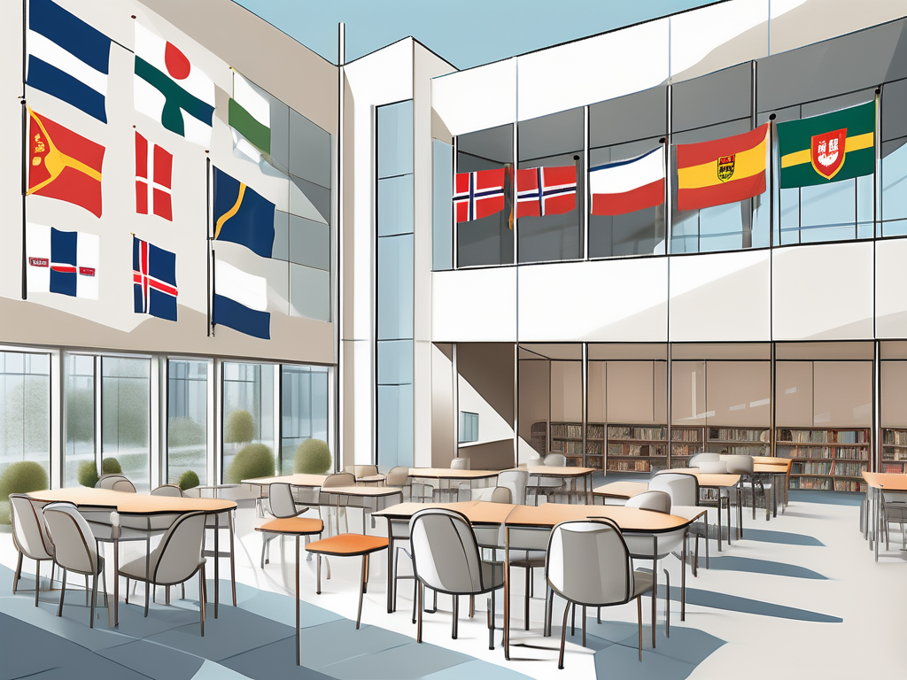 The international school of düsseldorf's campus with various elements like modern classrooms