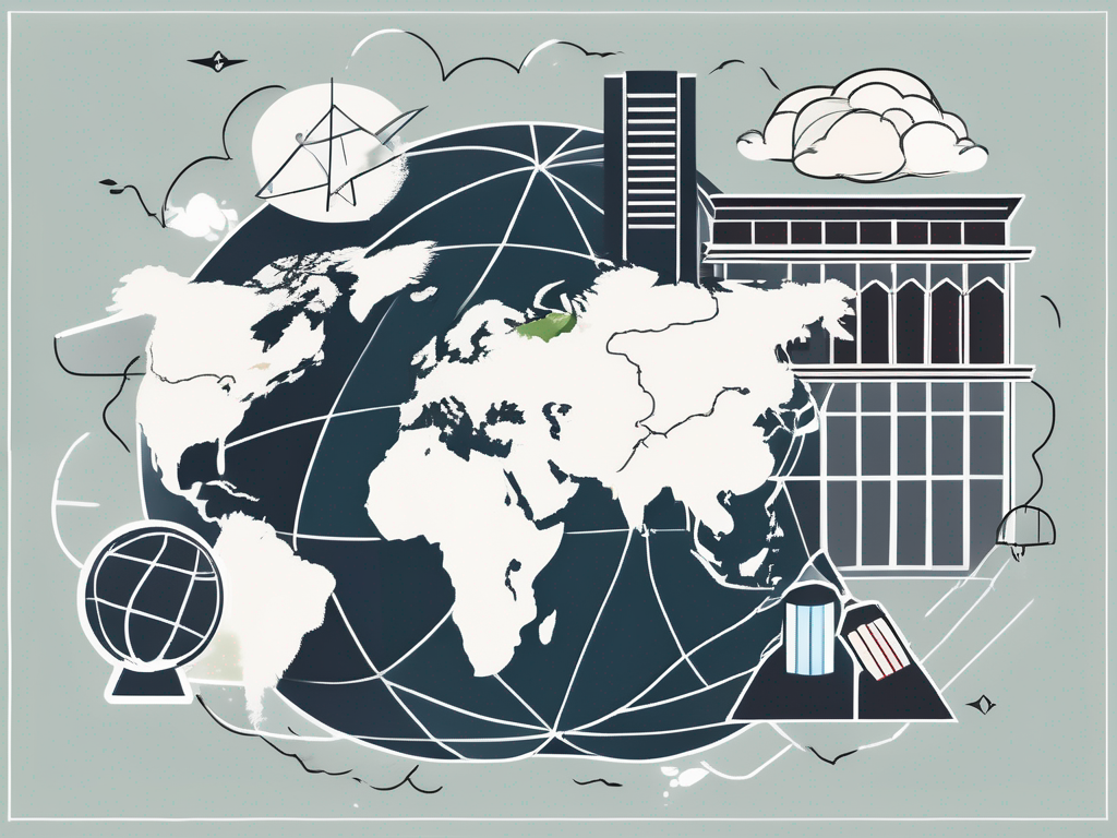 A classroom setting with a global map highlighting singapore