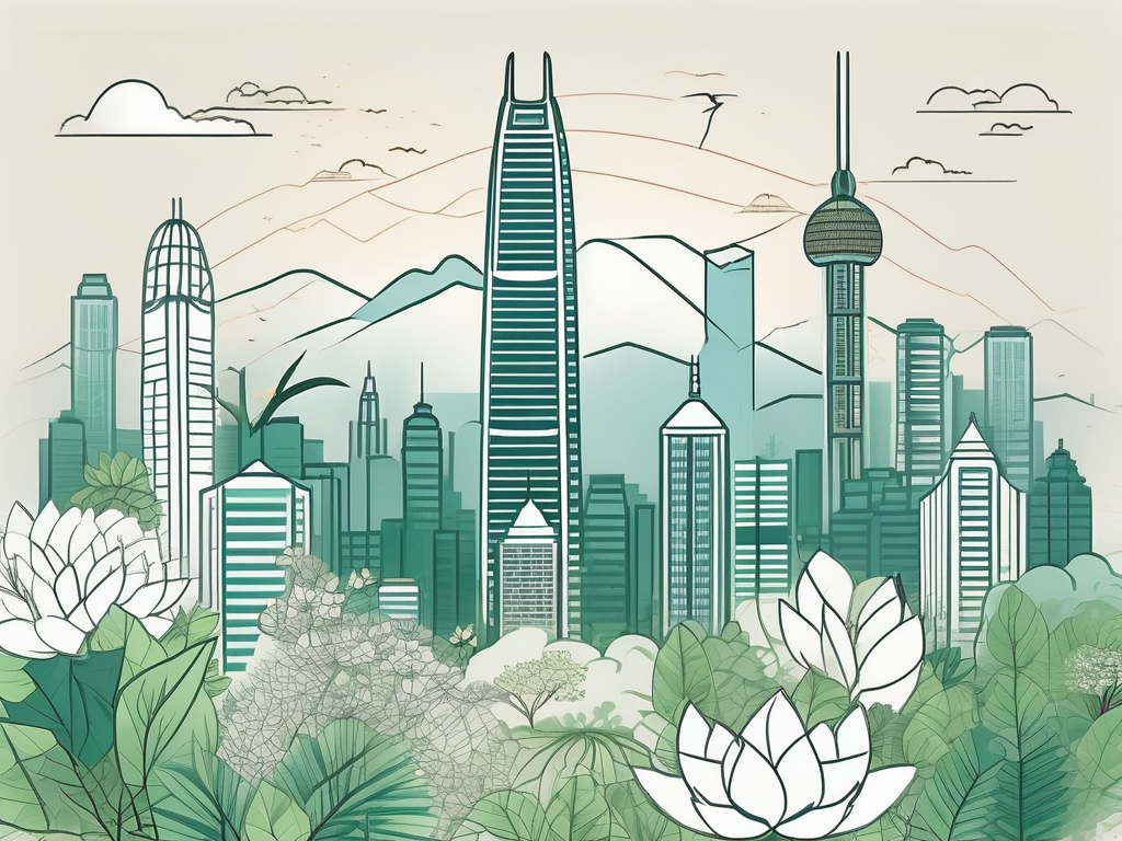 Hong kong's skyline featuring iconic landmarks