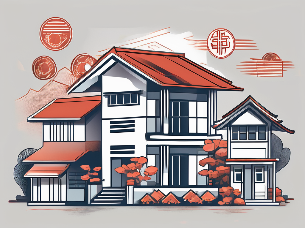 A variety of typical malaysian elements such as a traditional house