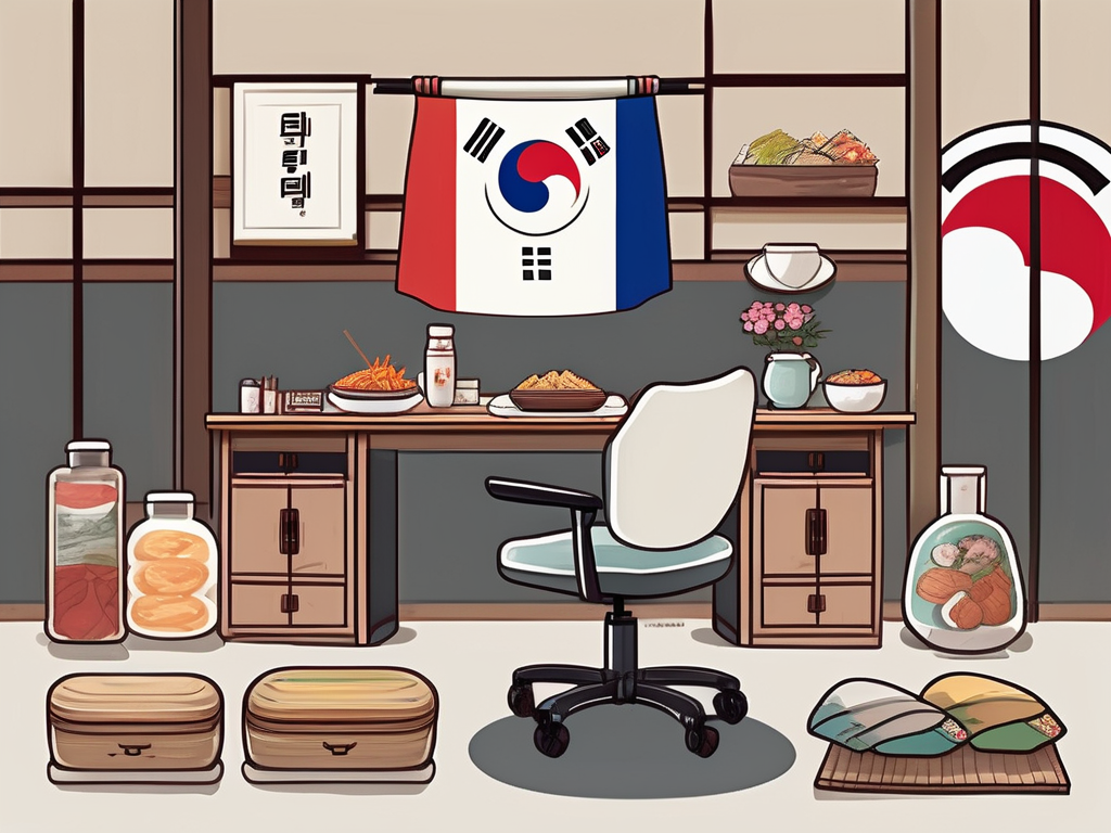 A classroom setting with a desk