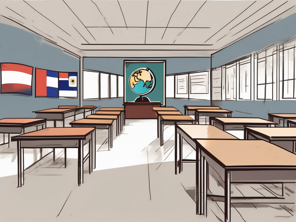 A classroom setting with empty desks symbolizing teacher retention issues