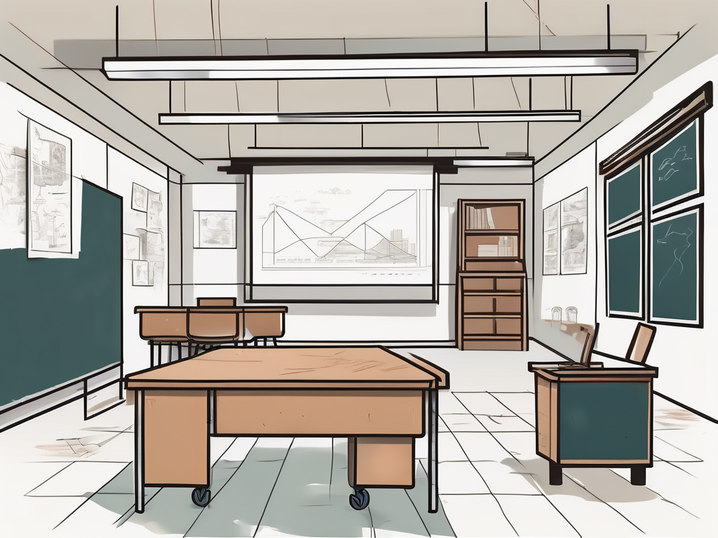 A classroom setting featuring symbolic elements from hong kong and the philippines