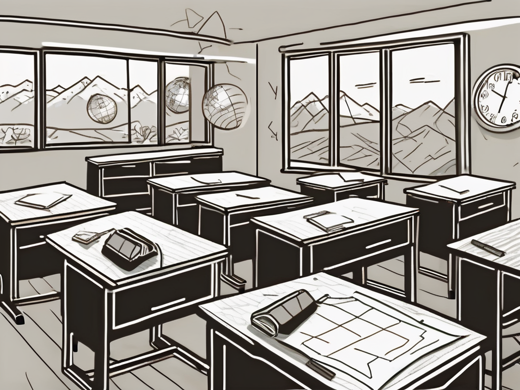 A classroom with empty desks symbolizing teacher shortages