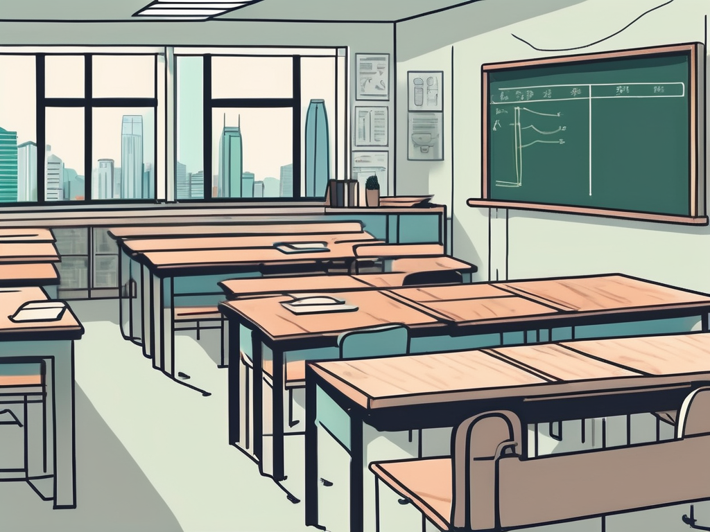 A classroom setting in hong kong with various educational tools and resources