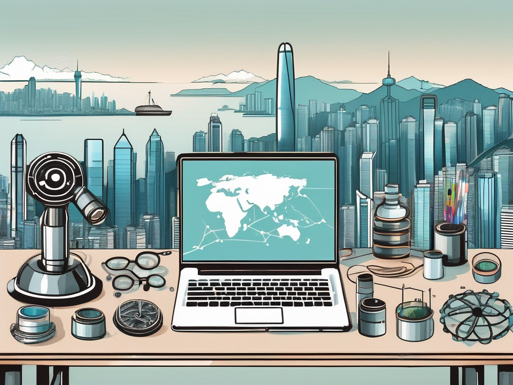 Various stem-related tools and objects such as a microscope