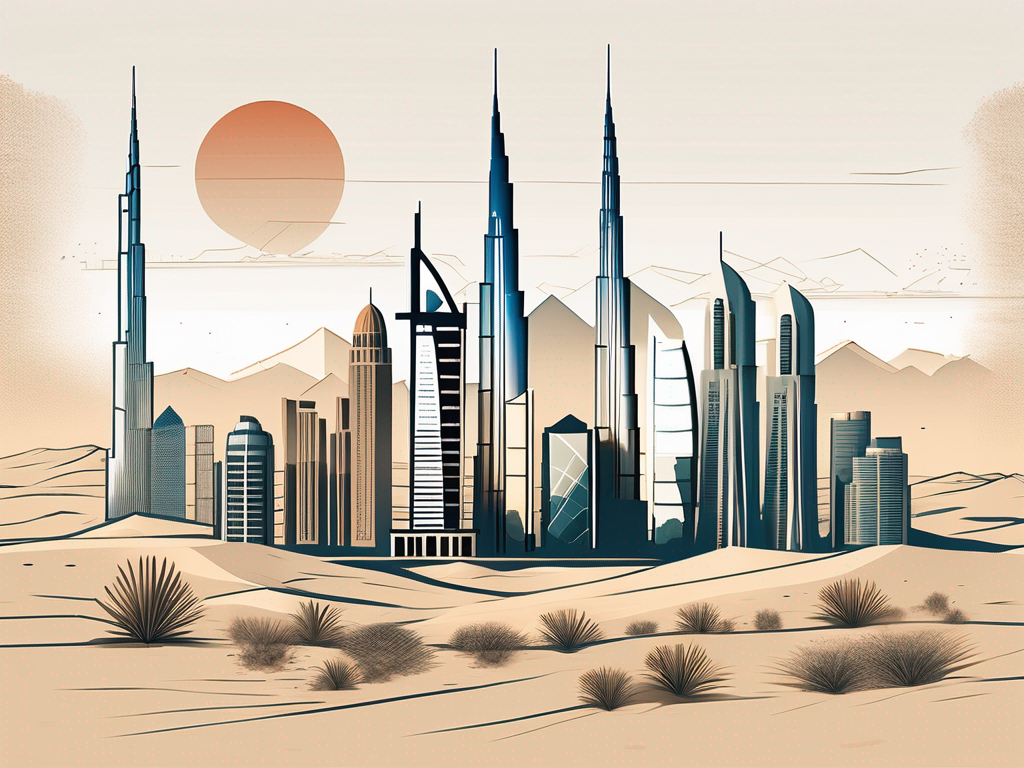 A cluster of nine different school buildings