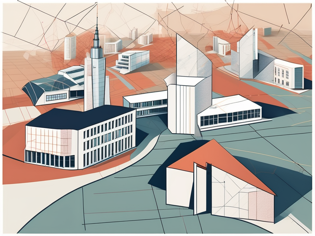 Seven different international school buildings