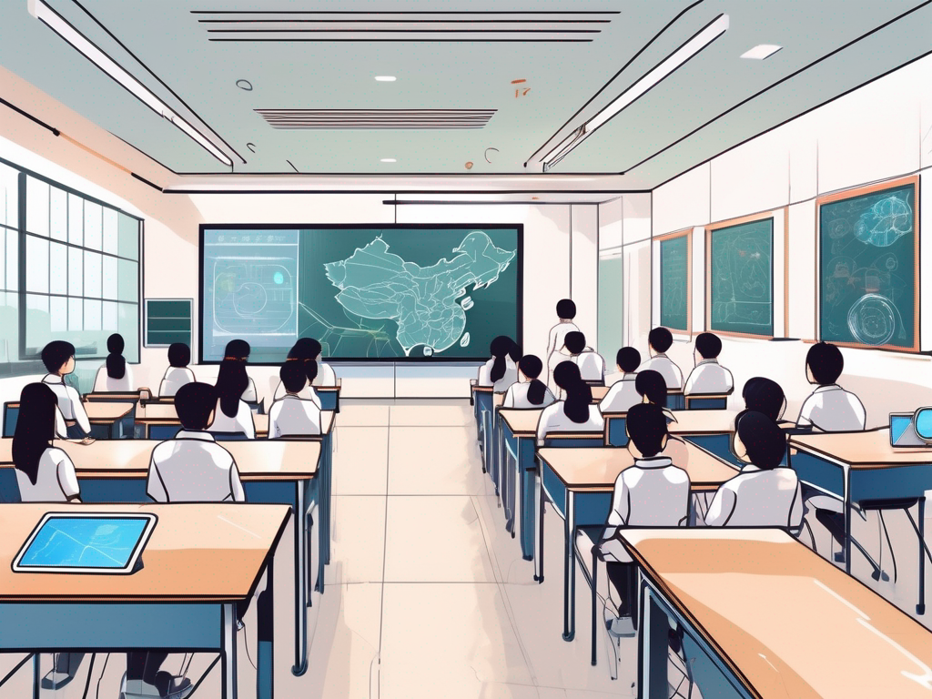 A modern classroom setting in china