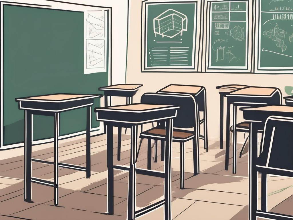 A classroom setting in malaysia with a chalkboard