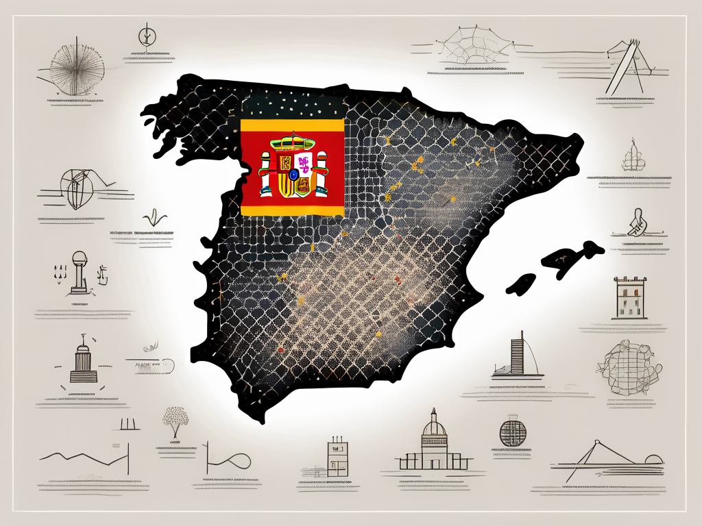 A map of spain dotted with symbols representing international schools