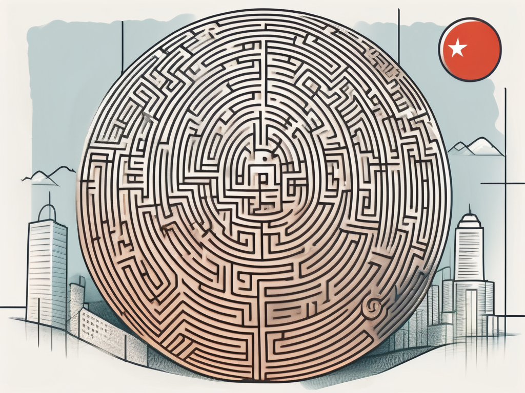 A maze shaped like a globe