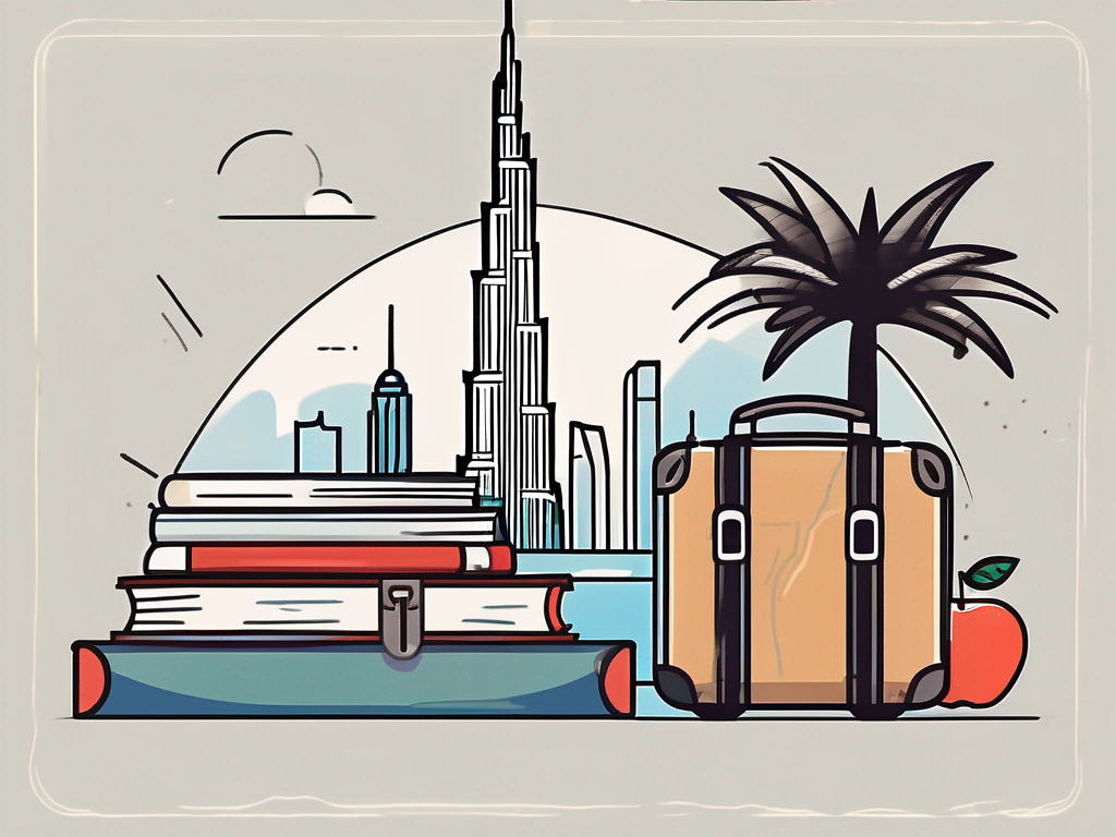 A suitcase filled with various teaching materials like books