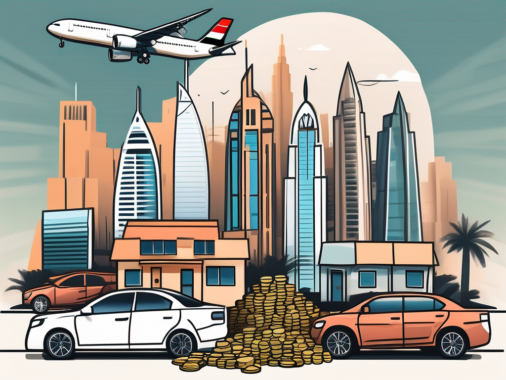 A dubai cityscape with an international school