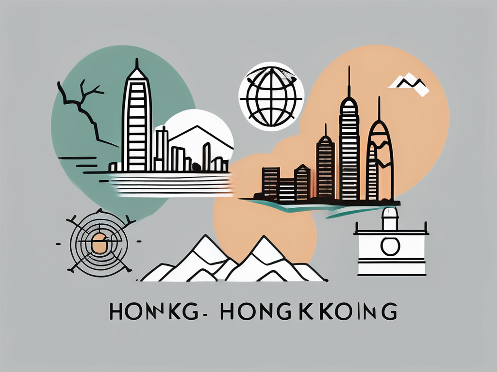Four distinct icons representing hong kong