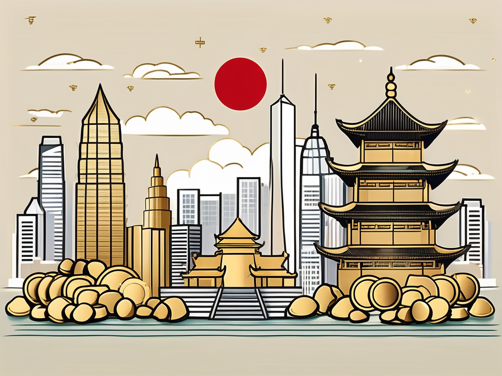 A skyline showing iconic landmarks from different chinese cities
