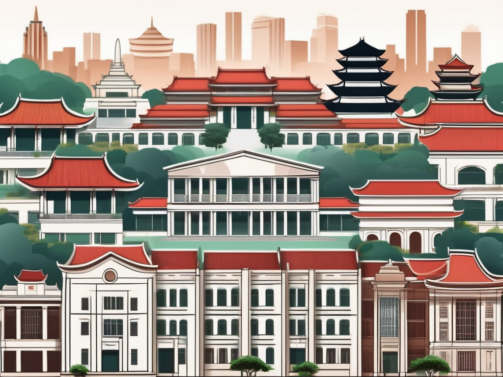 A classroom with two chalkboards