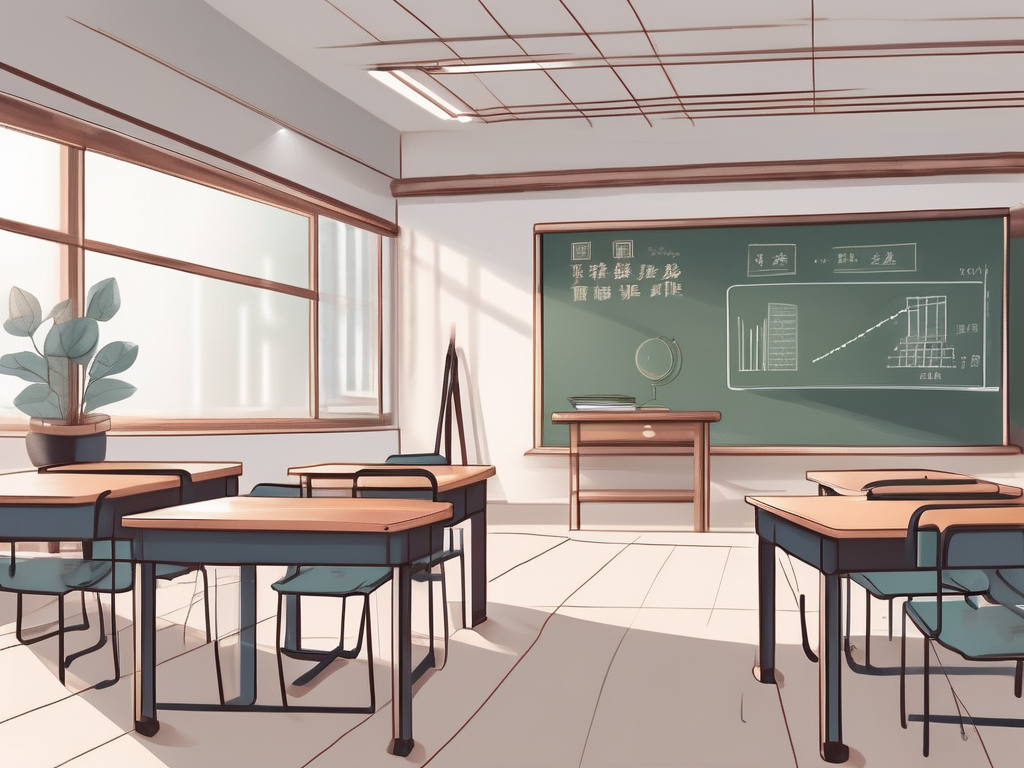 A classroom setting in china with teaching materials