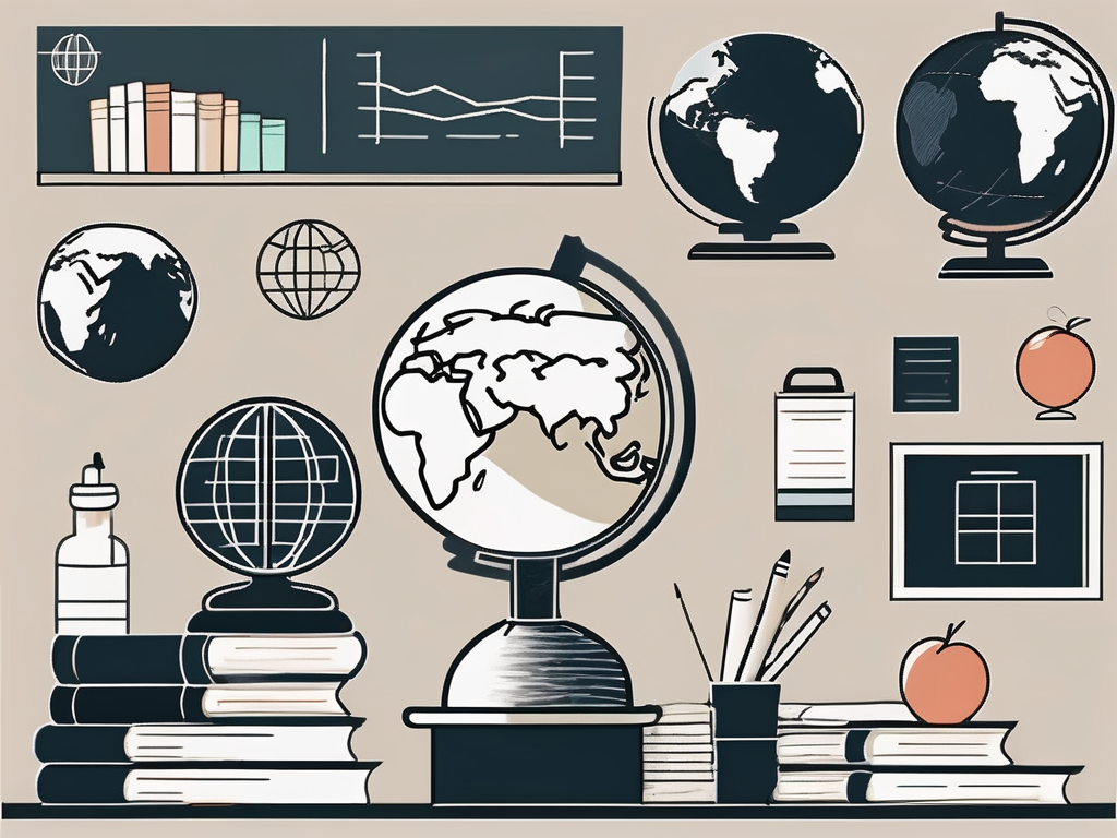 A classroom setting in china with a chalkboard