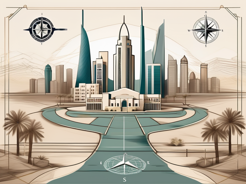 A uae landscape with prominent educational institutions